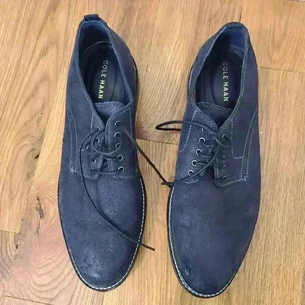 New Cole Haan mens Frankland Grand navy Nubuck Oxford dress Sz 11.5 navy A-84 - Picture 3 of 10